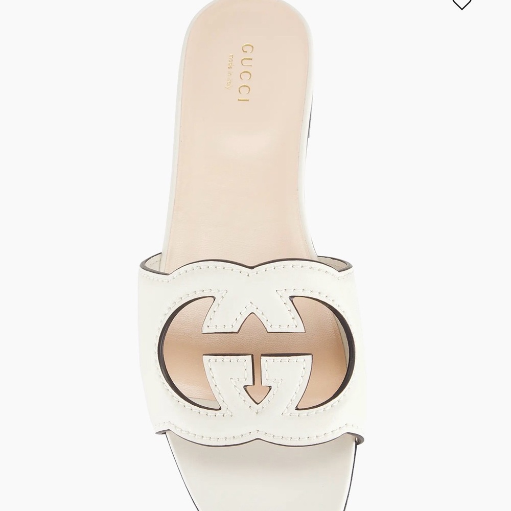Gucci Cream Leather Sandals